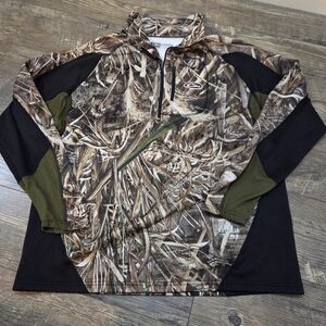 Drake Quarter Zip Pullover In Mossy Oak - Size Large